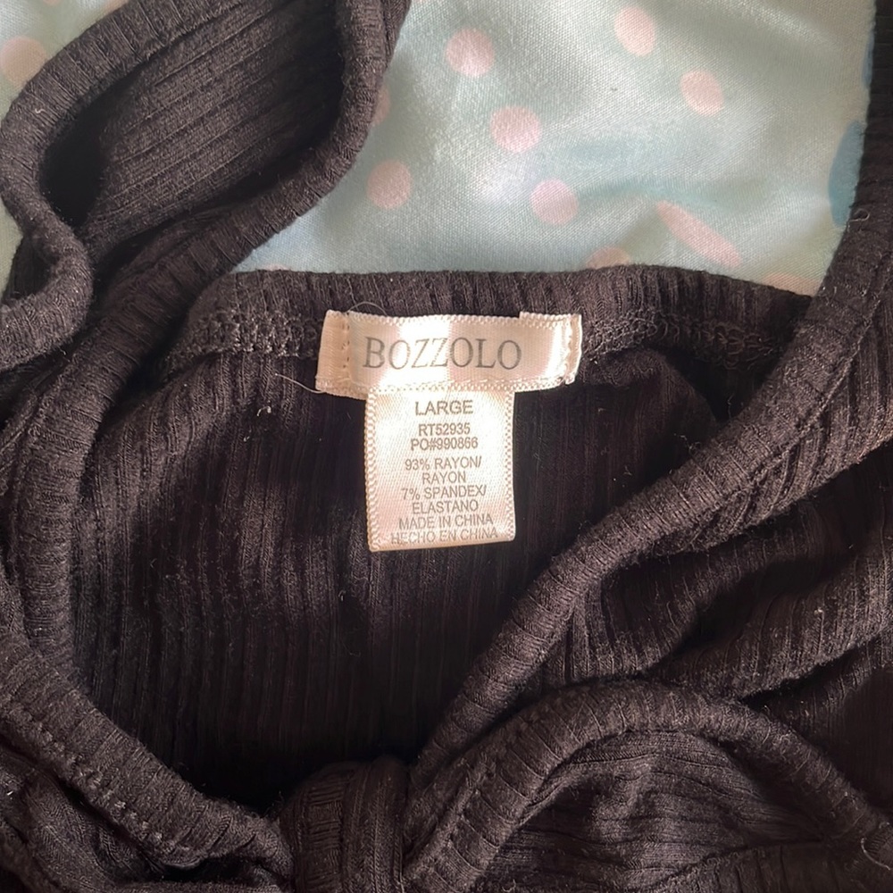 Black Ribbed Summer Halter top - Picture 4 of 5